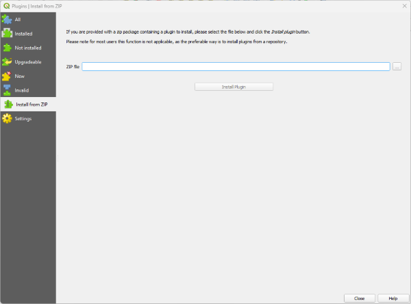 Install plugins menu